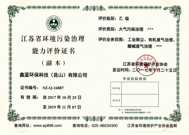 鑫藍(lán)環(huán)保乙級(jí)治理資質(zhì) 鑫藍(lán)環(huán)保乙級(jí)治理資質(zhì)