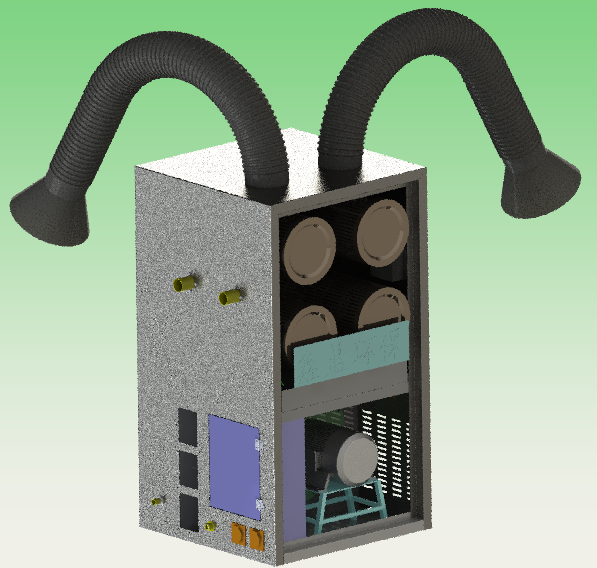 鑫藍大嘴巴焊煙除塵設備3D圖 鑫藍大嘴巴焊煙除塵設備3D圖